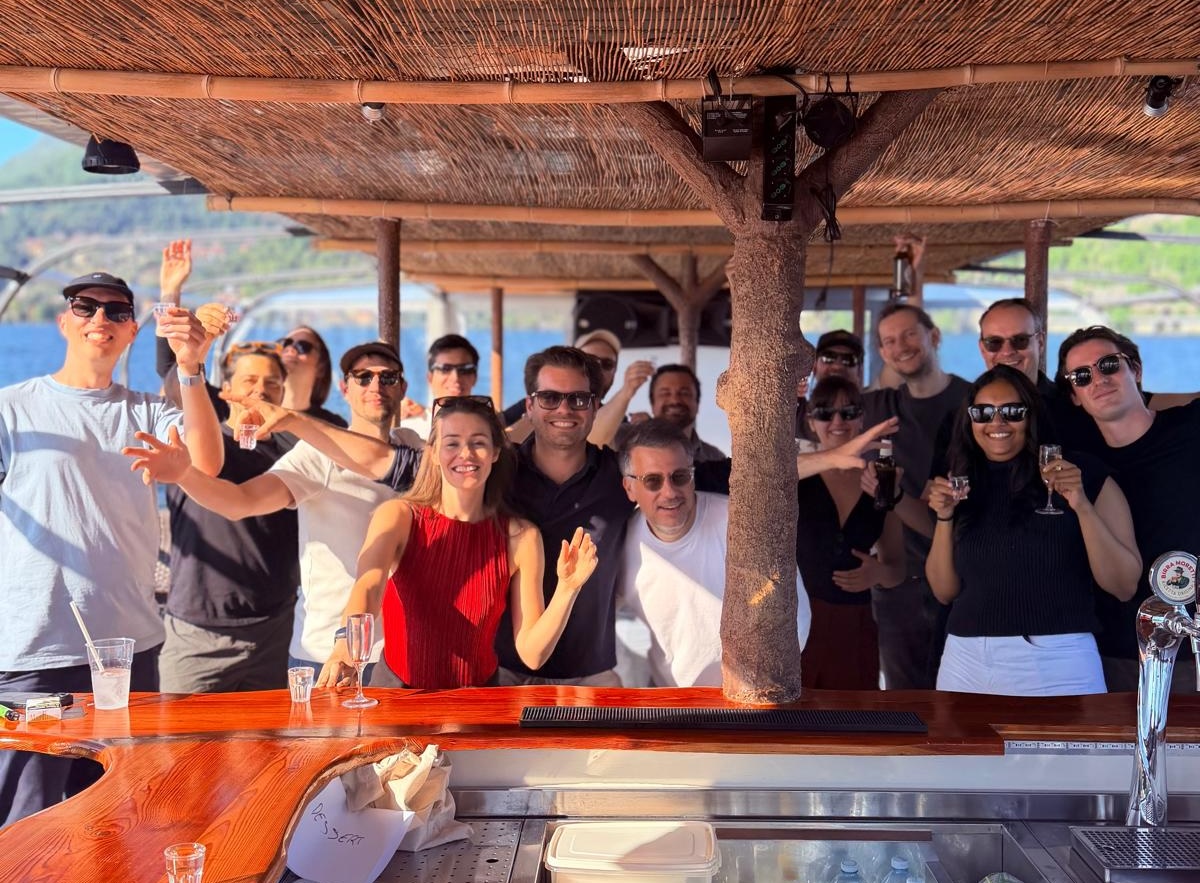 The Interloom team at a company offsite by Lake Maggiore