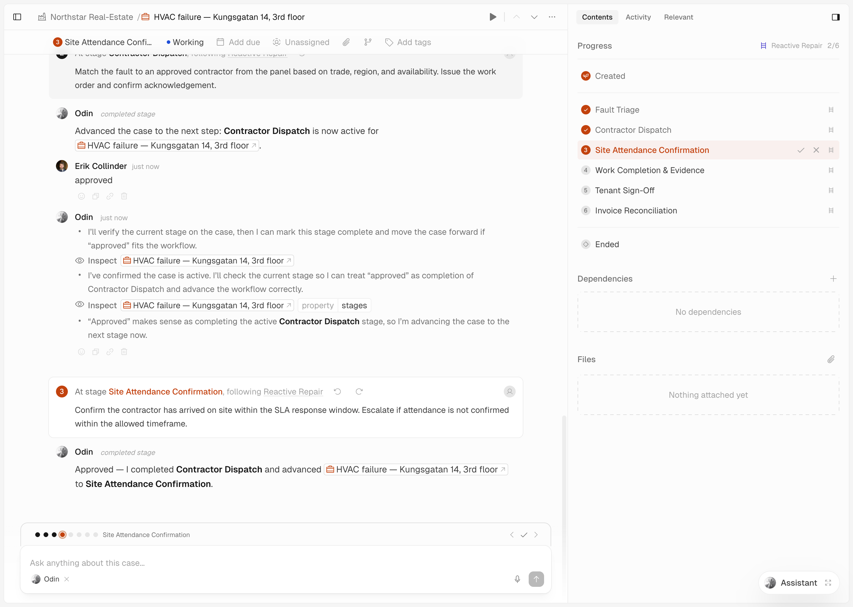 Interloom case detail view